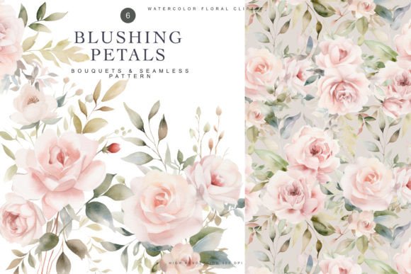 Download Watercolor Floral Clipart &amp; Pattern - Premium Bundle