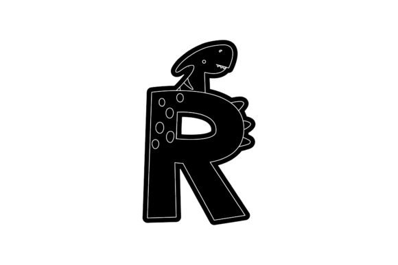 Download Dinosaur Alphabet Graphic Black Style - Black Collection