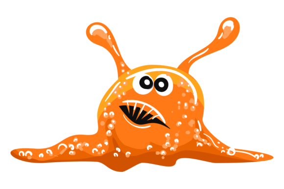 Download Orange Amoeba Character with Funny Face. - Amoeba Collection