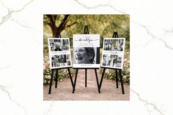 Download 3 Panel Funeral Collage B&amp;W FR004 - Premium Bundle