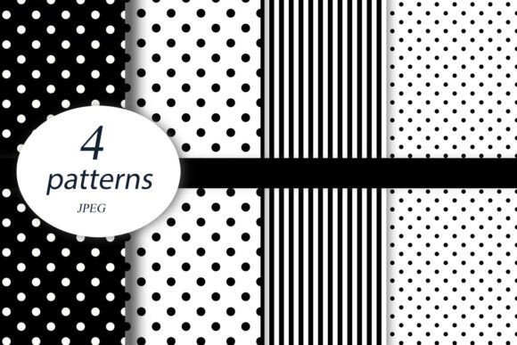 Download Black / White Polka Dot,stripes Patterns - Black Collection