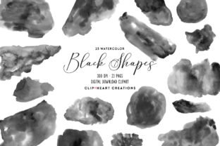 Download Black Watercolor Shapes - Black Collection