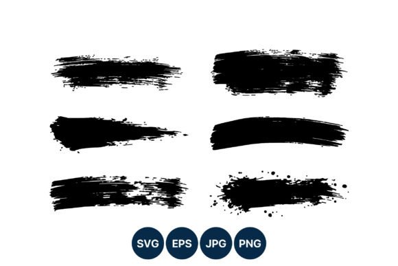 Download Black Grunge Paint Brush Strokes - Black Collection